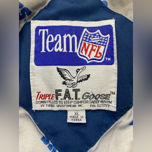 Vintage 90s Triple Fat Goose Dallas Cowboys NFL Blue Windbreaker Jacket Men's XL - Picture 8 of 13